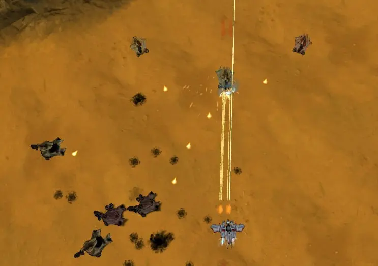 Capture d'écran du canon Flak en action dans Steel Storm.